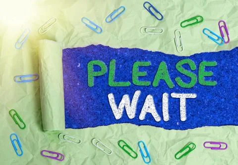 Handwriting text Please Wait. Concept meaning to pause any implemented action Stock Photos
