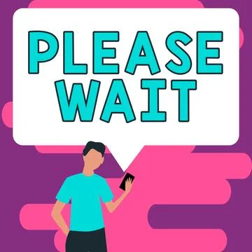 Handwriting text Please Wait. Internet Concept to pause any implemented action 스톡 일러스트