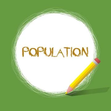 Handwriting text Population. Concept meaning All the inhabitants of a particular Stock Illustration