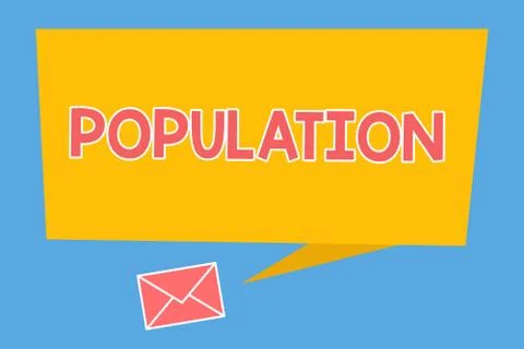Handwriting text Population. Concept meaning All the inhabitants of a particular Stock Illustration