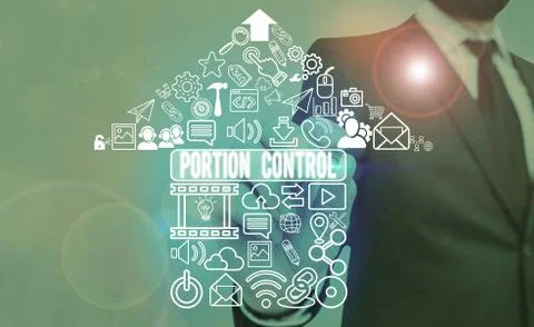 Handwriting text Portion Control. Concept meaning knowing the correct measures Stock Photos