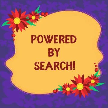 Handwriting text Powered By Search. Concept meaning Get results other marketers Stock Illustration