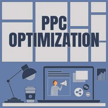 Handwriting text Ppc Optimization. Business idea Enhancement of search engine Stock Illustration