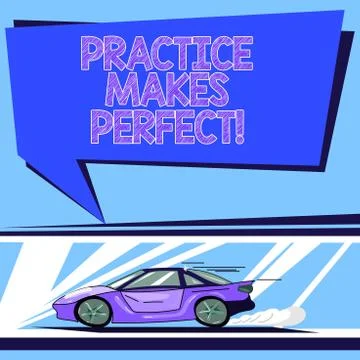Handwriting text Practice Makes Perfect. Concept meaning Regular exercise of イラスト素材
