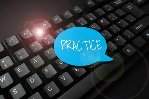Handwriting text Practice. Word for the actual application or use of an idea Stock Photos