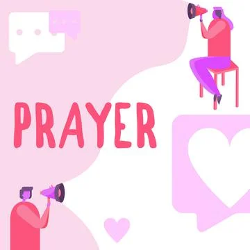Handwriting text Prayer. Concept meaning solemn request for help or expression Stock Illustration