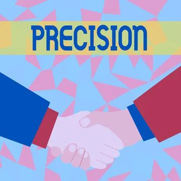 Handwriting text Precision. Business idea the degree of refinement to which the Stock Illustration