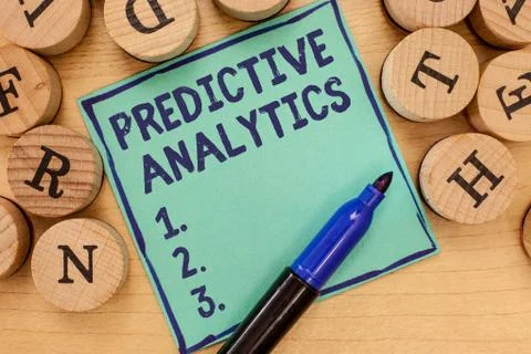 Handwriting text Predictive Analytics. Concept meaning Optimize Collection Ac Foto stock