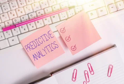 Handwriting text Predictive Analytics. Concept meaning Optimize Collection Stock Photos