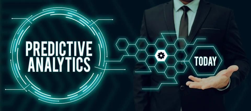 Handwriting text Predictive Analytics. Concept meaning Optimize Collection Stock Photos