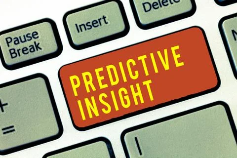Handwriting text Predictive Insight. Concept meaning Proactive Fault Manageme Foto stock