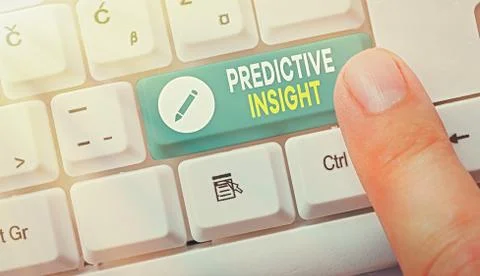 Handwriting text Predictive Insight. Concept meaning Proactive Fault Management Stockfoto's