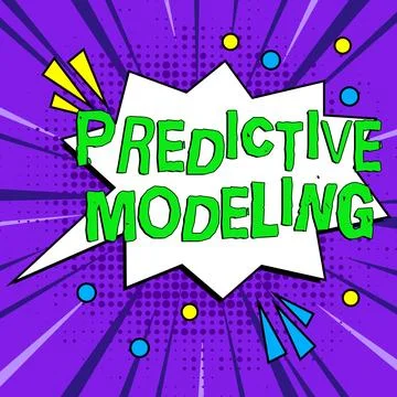 Handwriting text Predictive Modeling. Business showcase maintenance strategy Stock Illustration