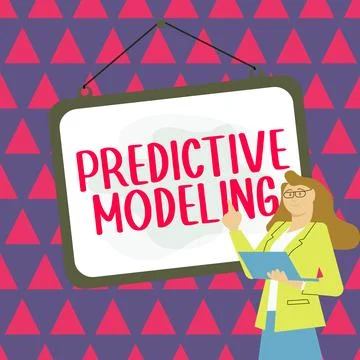 Handwriting text Predictive Modeling. Conceptual photo maintenance strategy Stock Illustration