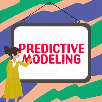 Handwriting text Predictive Modeling. Internet Concept maintenance strategy Stock Illustration