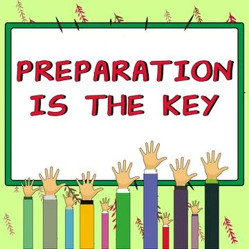 Handwriting text Preparation Is The Key. Concept meaning action of making Stock Illustration