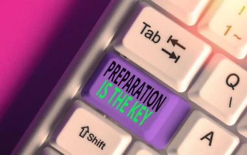 Handwriting text Preparation Is The Key. Concept meaning it reduces errors and 스톡 사진