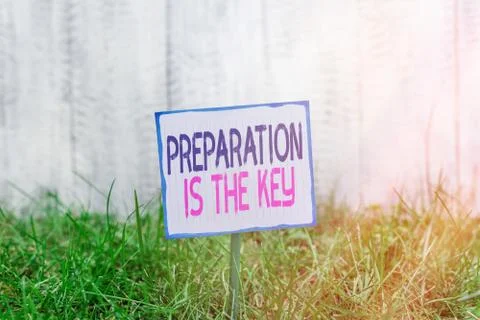 Handwriting text Preparation Is The Key. Concept meaning it reduces errors and Stock Photos