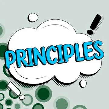 Handwriting text Principles. Business overview fundamental truth that serves as Stock Illustration