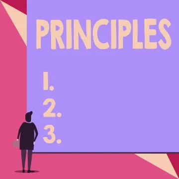 Handwriting text Principles. Concept meaning fundamental truth that serves as 库存插图