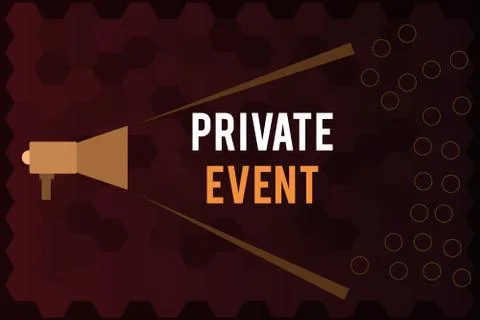 Handwriting text Private Event. Concept meaning Exclusive Reservations RSVP Stock Illustration