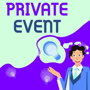 Handwriting text Private Event. Concept meaning Exclusive Reservations RSVP Stock Illustration
