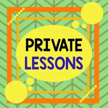 Handwriting text Private Lessons. Concept meaning teaching which is usually paid Stock Illustration
