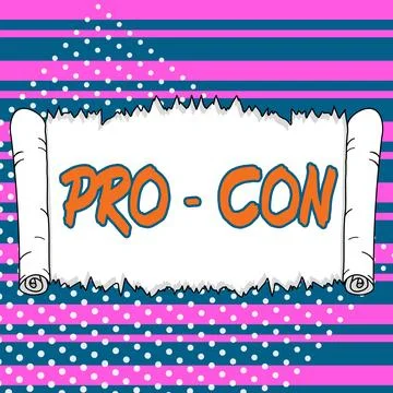 Handwriting text Pro Con. Internet Concept everything its benefits and 스톡 일러스트
