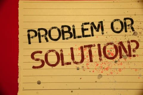 Handwriting text Problem Or Solution Question. Concept meaning Think Solve An 스톡 사진