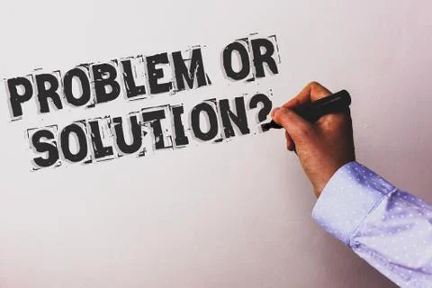 Handwriting text Problem Or Solution Question. Concept meaning Think Solve An 写真素材
