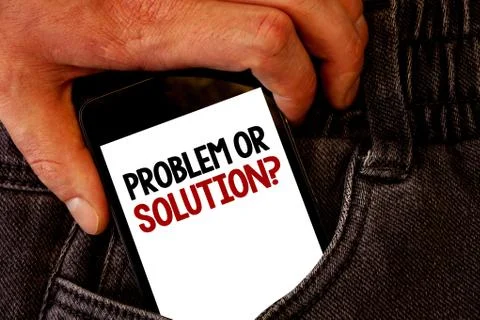 Handwriting text Problem Or Solution Question. Concept meaning Think Solve An 写真素材
