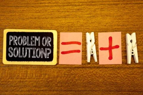 Handwriting text Problem Or Solution Question. Concept meaning Think Solve Foto stock