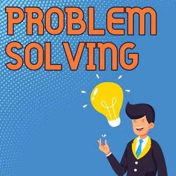 Handwriting text Problem Solving. Business overview to find an answer or means Illustrazione stock