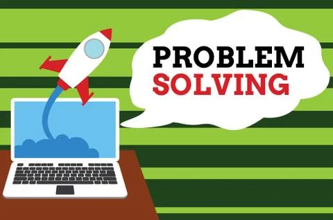 Handwriting text Problem Solving. Concept meaning process of finding solutions Stock Illustration