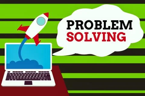 Handwriting text Problem Solving. Concept meaning process of finding solutions Illustrazione stock