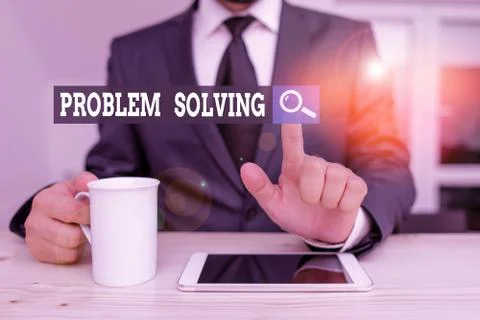 Handwriting text Problem Solving. Concept meaning to find an answer or means of Stock Photos