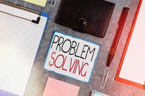 Handwriting text Problem Solving. Concept meaning process of finding solutions Stock Photos