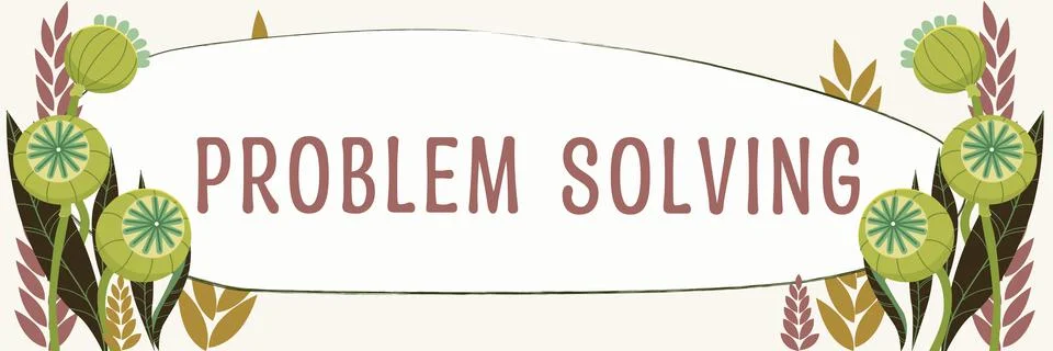 Handwriting text Problem Solving. Word Written on having a good capability of Illustrazione stock