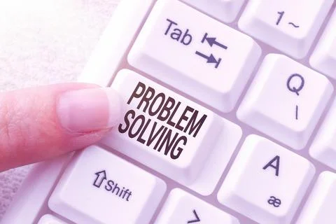 Handwriting text Problem Solving. Word for to find an answer or means of Foto stock