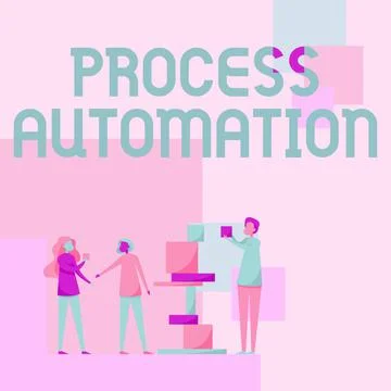 Handwriting text Process Automation. Business overview the use of technology to Stockillustratie
