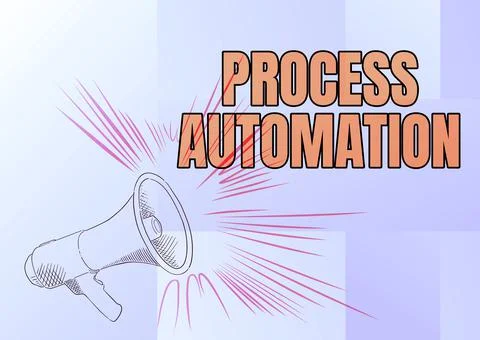 Handwriting text Process Automation. Business showcase Transformation Illustrazione stock