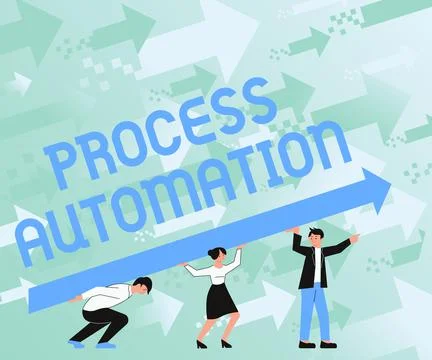 Handwriting text Process Automation. Business overview Transformation Stockillustratie
