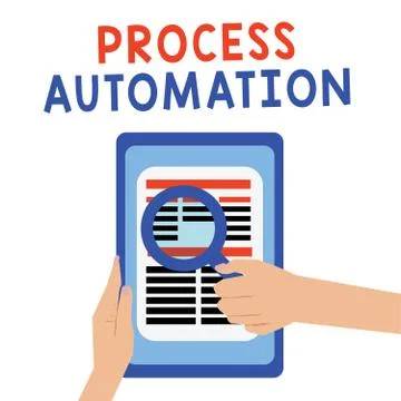 Handwriting text Process Automation. Concept meaning Transformation Streamlined 스톡 일러스트