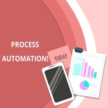 Handwriting text Process Automation. Concept meaning Transformation Streamlined Illustrazione stock