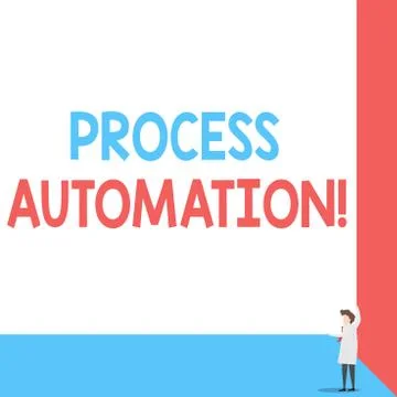 Handwriting text Process Automation. Concept meaning Transformation Streamlined Stock Illustration