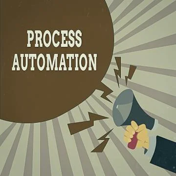 Handwriting text Process Automation. Concept meaning Transformation Streamlined Illustrazione stock