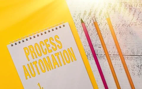 Handwriting text Process Automation. Concept meaning Transformation Streamlined Stock Photos