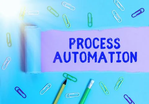 Handwriting text Process Automation. Concept meaning Transformation Streamlined Stock Photos