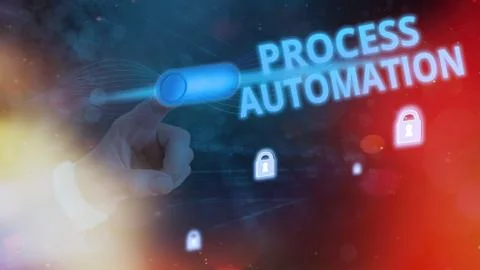 Handwriting text Process Automation. Concept meaning the use of technology to 스톡 사진