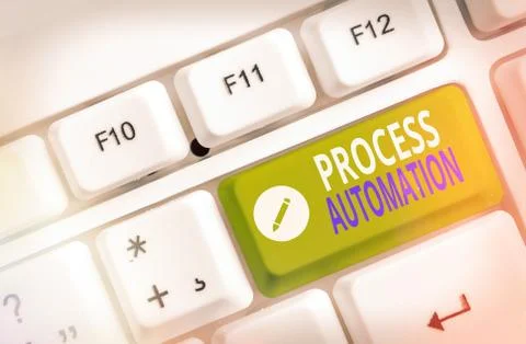 Handwriting text Process Automation. Concept meaning the use of technology to Stockfoto's
